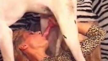 Blonde slut ass fucked by the dog in kinky sex game