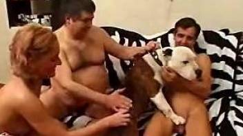 Bisexual orgy featuring hardcore bestiality anal