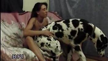 Skinny zoophile babe wants her dog's hard cock